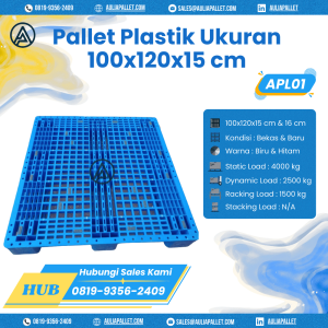 Pallet Plastik Bekas/Baru Ukuran 100x120x15 cm - APL01