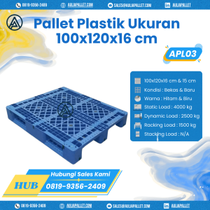 Pallet Plastik Bekas/Baru Ukuran 100x120x16 cm - APL03
