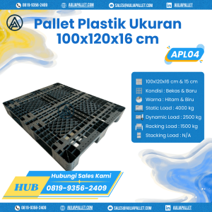 Pallet Plastik Bekas/Baru Ukuran 100x120x16 cm - APL04