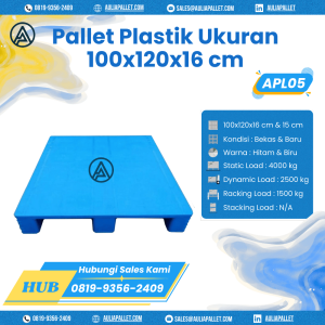 Pallet Plastik Bekas/Baru Ukuran 100x120x16 cm - APL05
