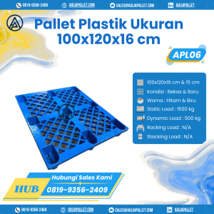 Pallet Plastik Bekas/Baru Ukuran 100x120x16 cm - APL06