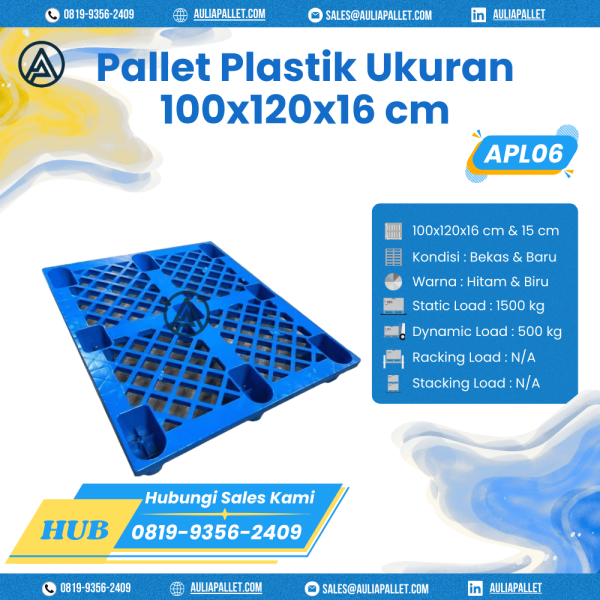 Pallet Plastik Bekas/Baru Ukuran 100x120x16 cm - APL06