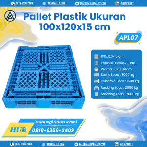 Pallet Plastik Bekas/Baru Ukuran 100x120x15 cm - APL07
