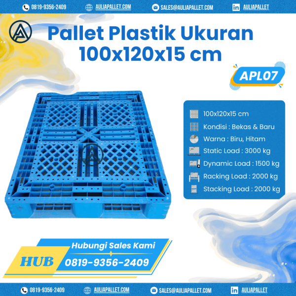 Pallet Plastik Bekas/Baru Ukuran 100x120x15 cm - APL07