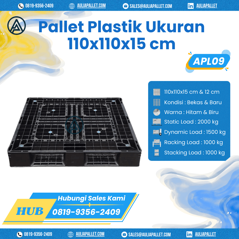 Pallet Plastik Bekas/Baru Ukuran 110x110x15 cm - APL09