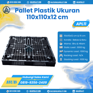 Pallet Plastik Bekas/Baru Ukuran 110x110x12 cm - APL11