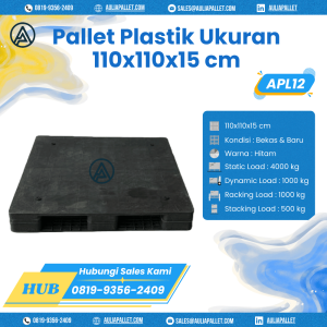 Pallet Plastik Bekas/Baru Ukuran 110x110x15 cm - APL12