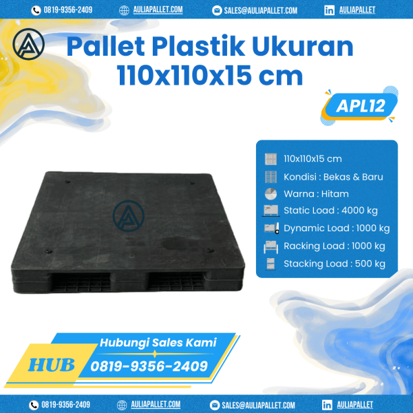 Pallet Plastik Bekas/Baru Ukuran 110x110x15 cm - APL12