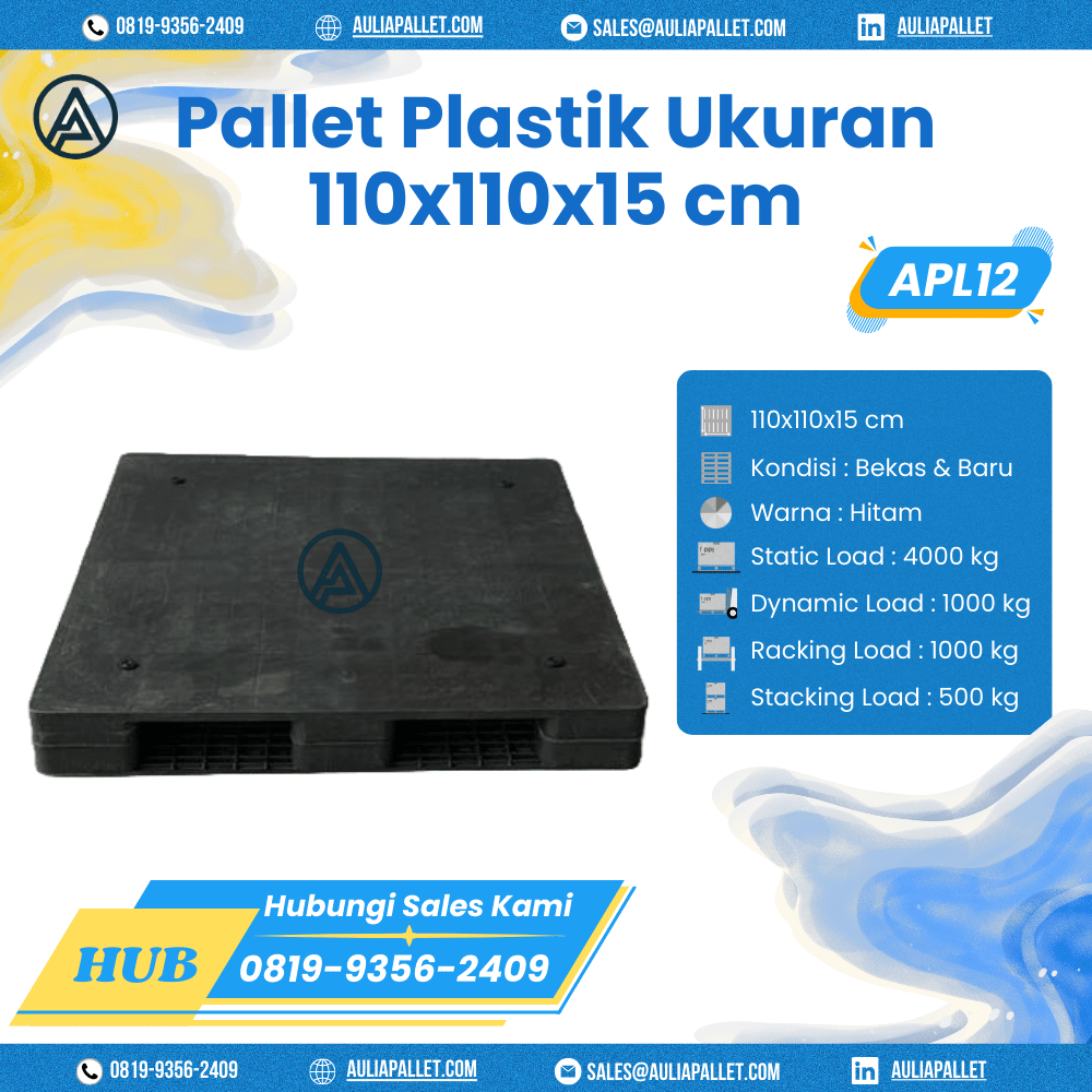 Pallet Plastik Bekas/Baru Ukuran 110x110x15 cm - APL12