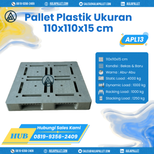 Pallet Plastik Bekas/Baru Ukuran 110x110x15 cm - APL13