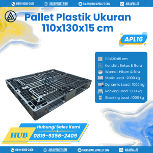 Pallet Plastik Bekas/Baru Ukuran 110x130x15 cm - APL16
