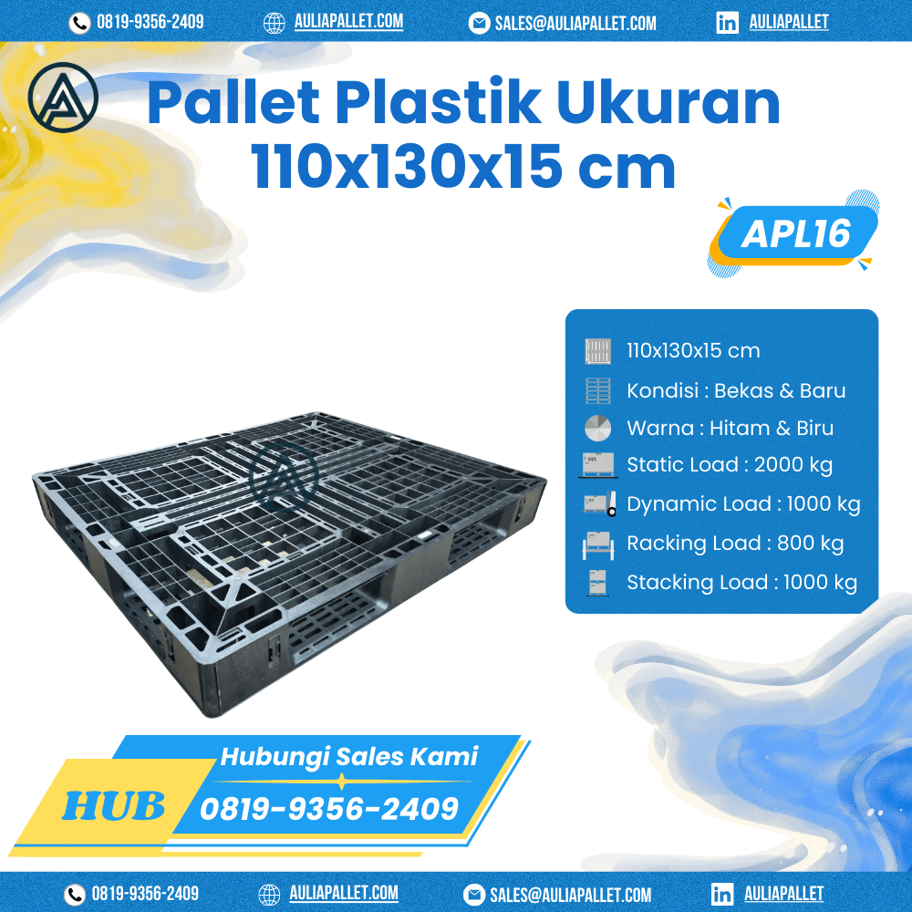 Pallet Plastik Bekas/Baru Ukuran 110x130x15 cm - APL16