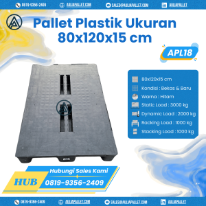 Pallet Plastik Bekas/Baru Ukuran 80x120x15 cm - APL18