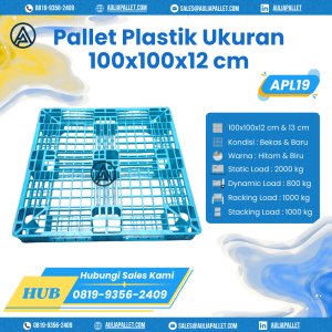 Pallet Plastik Bekas/Baru Ukuran 100x100x12 cm - APL19