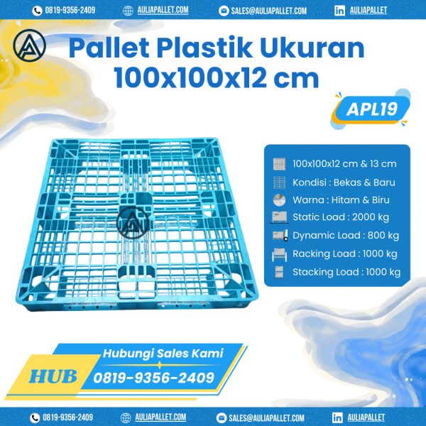 Pallet Plastik Bekas/Baru Ukuran 100x100x12 cm - APL19