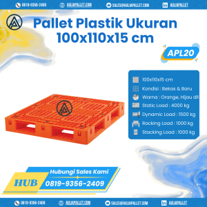 Pallet Plastik Bekas/Baru Ukuran 100x110x15 cm - APL20