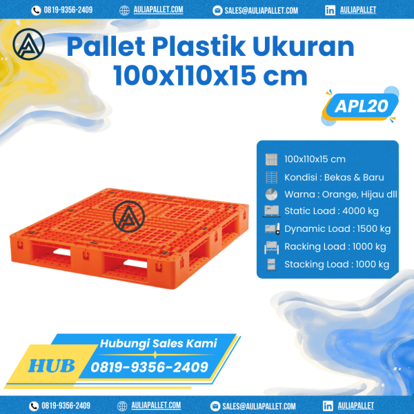 Pallet Plastik Bekas/Baru Ukuran 100x110x15 cm - APL20