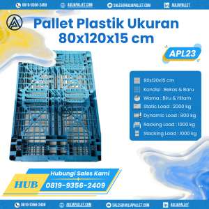 Pallet Plastik Bekas/Baru Ukuran 80x120x15 cm - APL23