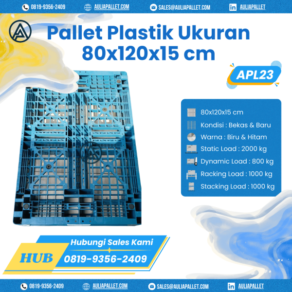Pallet Plastik Bekas/Baru Ukuran 80x120x15 cm - APL23
