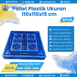 Pallet Plastik Bekas/Baru Ukuran 110x110x15 cm - APL24