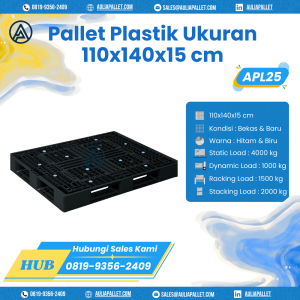 Pallet Plastik Bekas/Baru Ukuran 110x140x15 cm - APL25