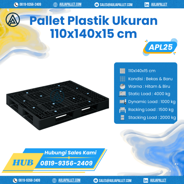 Pallet Plastik Bekas/Baru Ukuran 110x140x15 cm - APL25