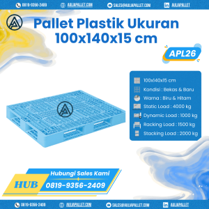 Pallet Plastik Bekas/Baru Ukuran 100x140x15 cm - APL26