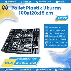 Pallet Plastik Bekas/Baru Ukuran 100x120x15 cm - APL27