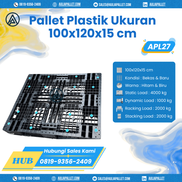 Pallet Plastik Bekas/Baru Ukuran 100x120x15 cm - APL27