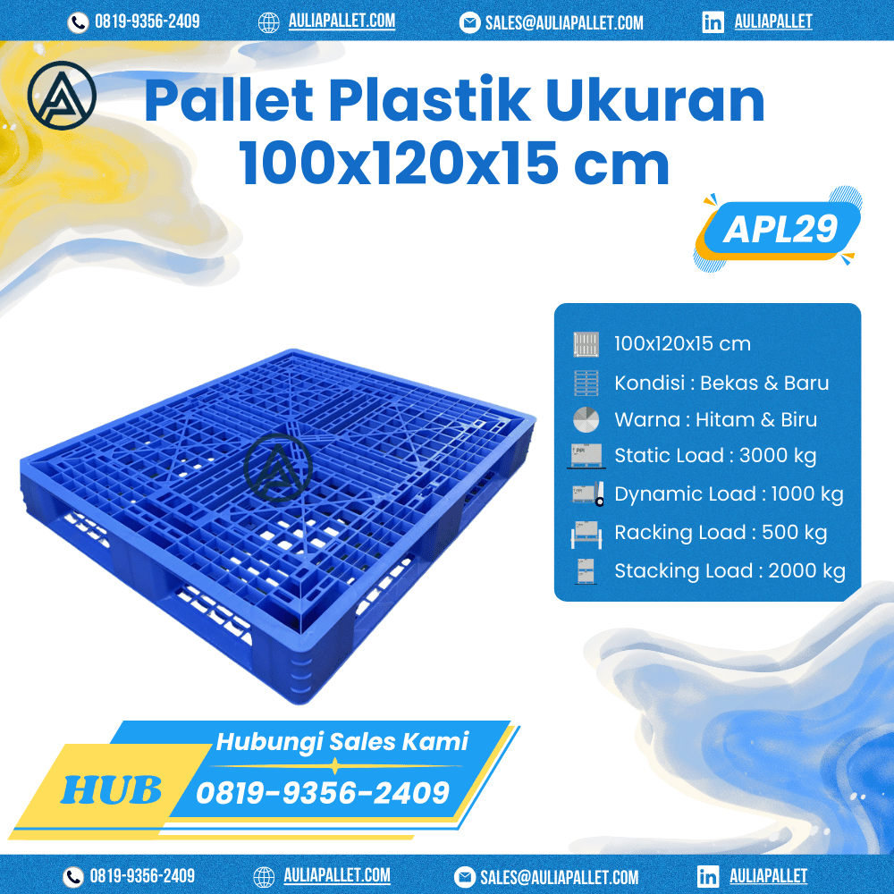Pallet Plastik Bekas/Baru Ukuran 100x120x15 cm - APL29