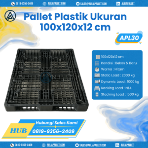 Pallet Plastik Bekas/Baru Ukuran 100x120x12 cm - APL30