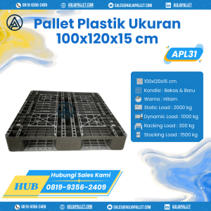 Pallet Plastik Bekas/Baru Ukuran 100x120x15 cm - APL31