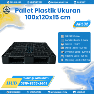 Pallet Plastik Bekas/Baru Ukuran 100x120x15 cm - APL32