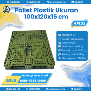 Pallet Plastik Bekas/Baru Ukuran 100x120x15 cm - APL33