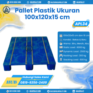 Pallet Plastik Bekas/Baru Ukuran 100x120x15 cm - APL34