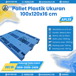 Pallet Plastik Bekas/Baru Ukuran 100x120x16 cm - APL35