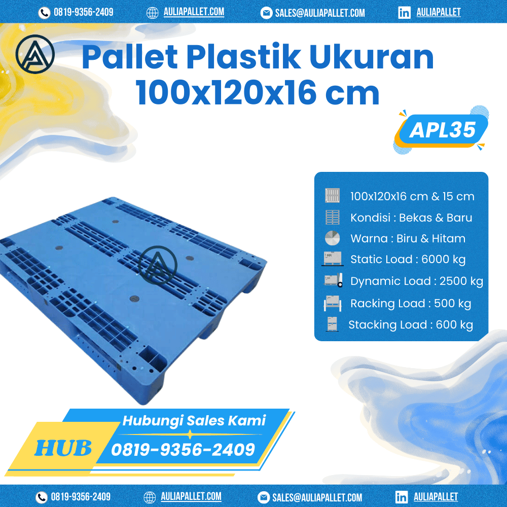 Pallet Plastik Bekas/Baru Ukuran 100x120x16 cm - APL35