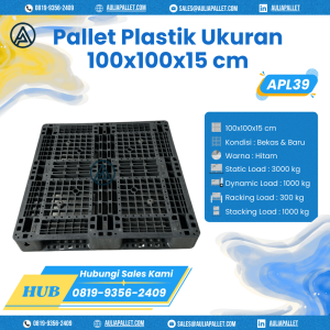 Pallet Plastik Bekas/Baru Ukuran 100x100x15 cm - APL39
