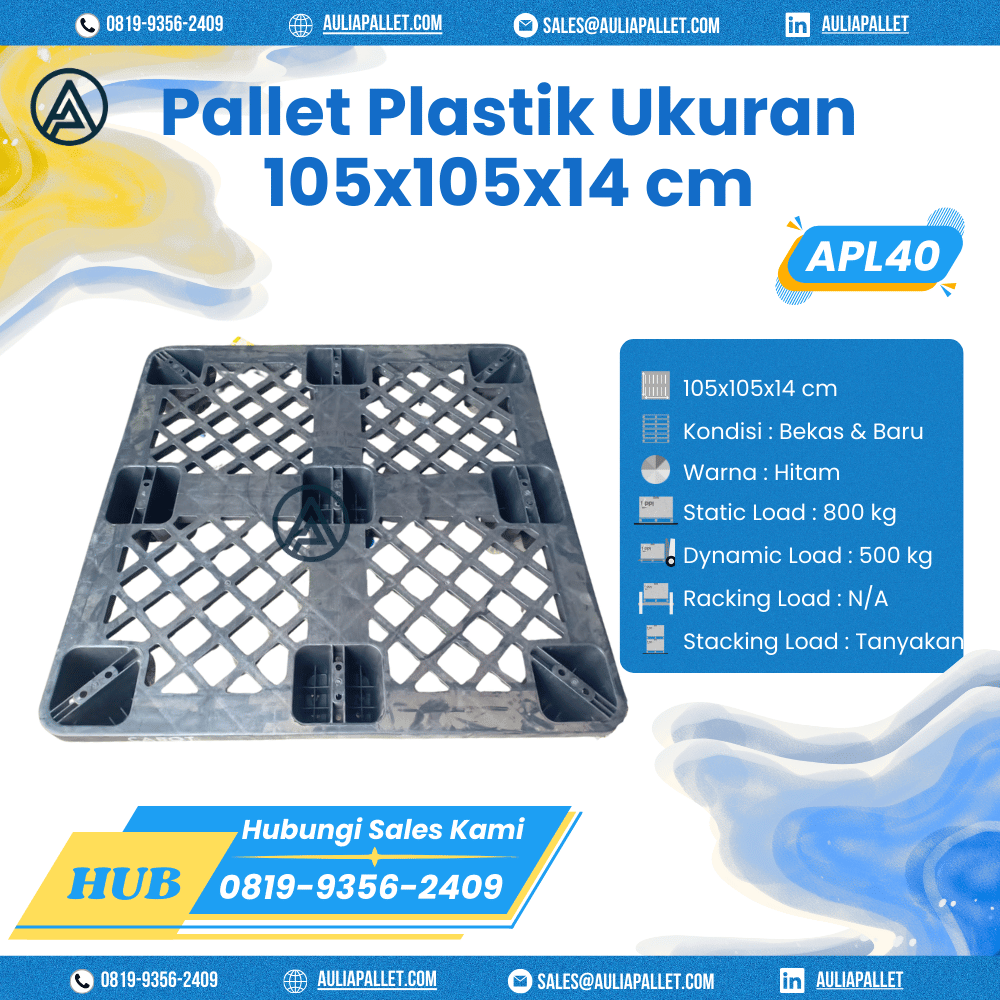 Pallet Plastik Bekas/Baru Ukuran 105x105x14 cm - APL40