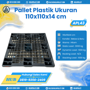 Pallet Plastik Bekas/Baru Ukuran 110x110x14 cm - APL43