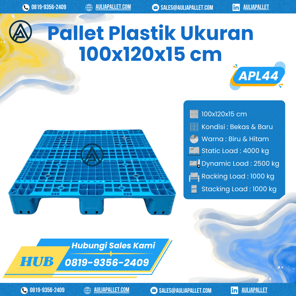 Pallet Plastik Bekas/Baru Ukuran 100x120x15 cm - APL44