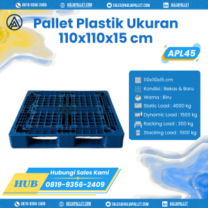 Pallet Plastik Bekas/Baru Ukuran 110x110x15 cm - APL45