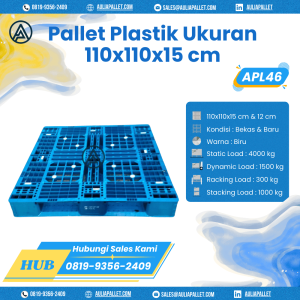 Pallet Plastik Bekas/Baru Ukuran 110x110x15 cm - APL46