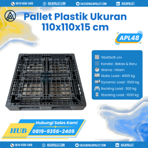 Pallet Plastik Bekas/Baru Ukuran 110x110x15 cm - APL48
