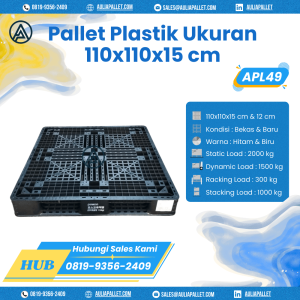 Pallet Plastik Bekas/Baru Ukuran 110x110x15 cm - APL49