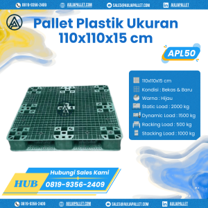 Pallet Plastik Bekas/Baru Ukuran 110x110x15 cm - APL50