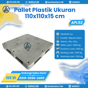 Pallet Plastik Bekas/Baru Ukuran 110x110x15 cm - APL52