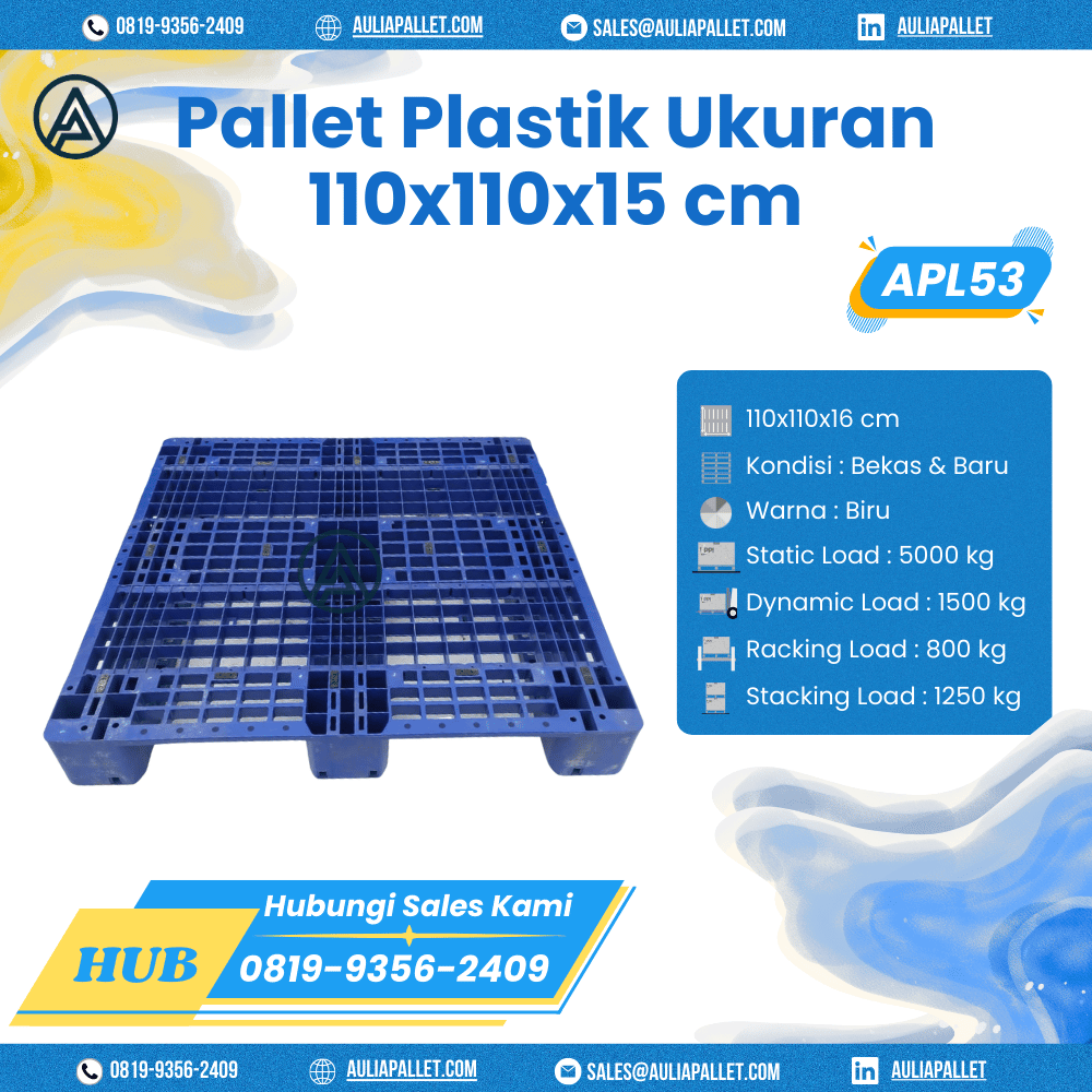 Pallet Plastik Bekas/Baru Ukuran 110x110x16 cm - APL53