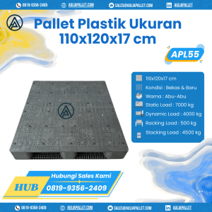 Pallet Plastik Bekas/Baru Ukuran 110x120x17 cm - APL55