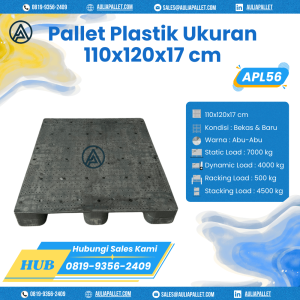Pallet Plastik Bekas/Baru Ukuran 110x120x17 cm - APL56